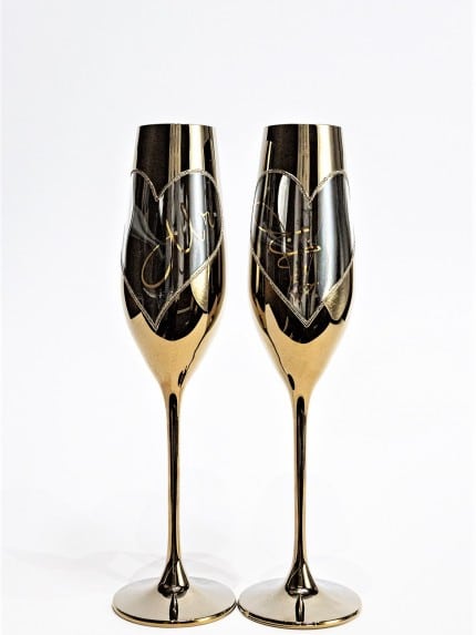 Сватбени чаши в златно Мr&Mrs
