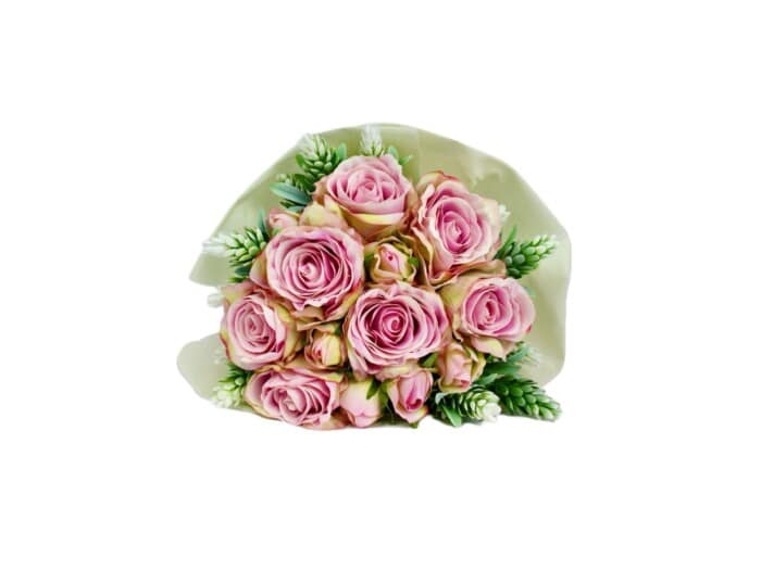 Сватбен букет розови рози, лукс