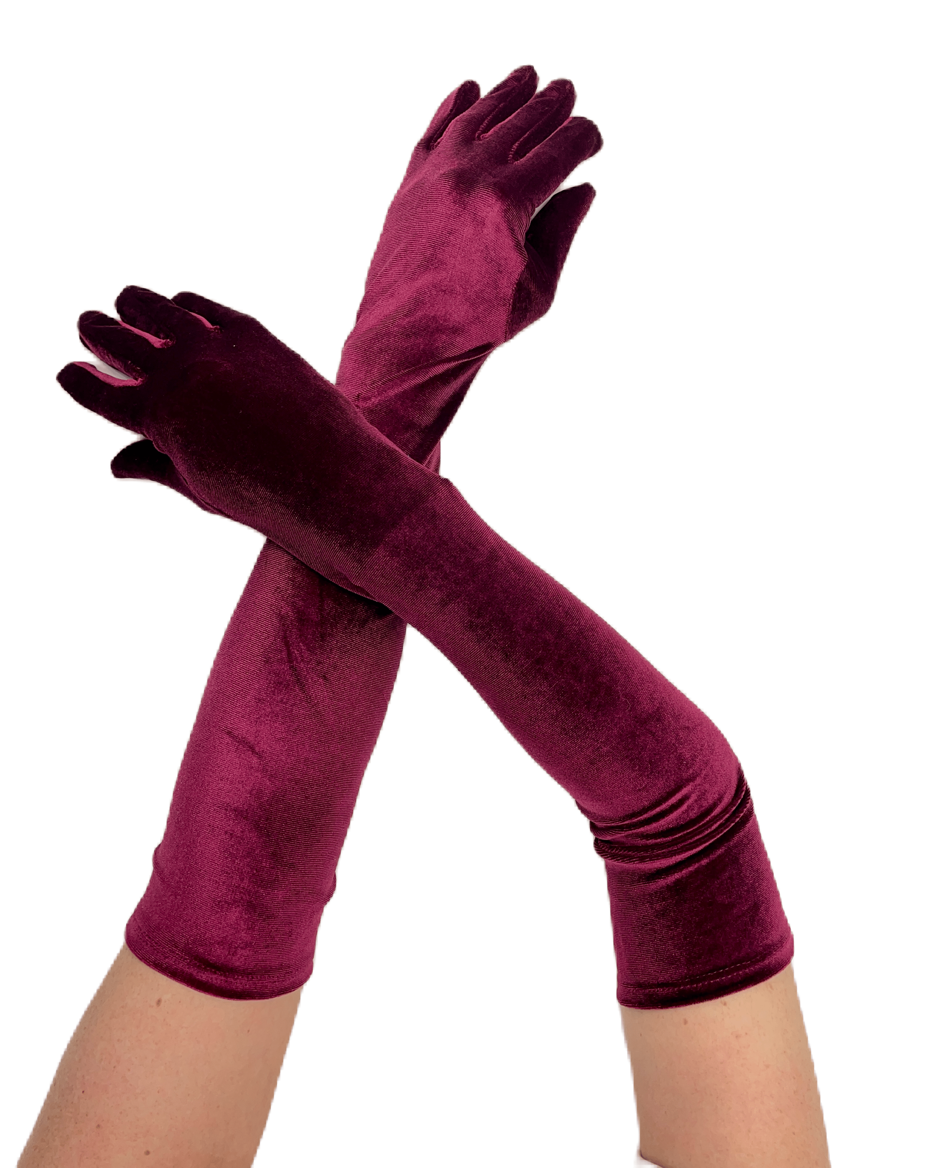 Официални дълги ръкавици в богат бордо цвят, перфектни за добавяне на финален елегантен акцент към вашето облекло.