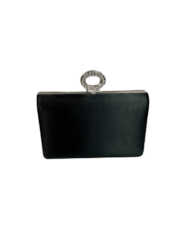 Елегантна официална чанта с брокат, украсена с блестящи акценти и диамантен пръстен като дръжка