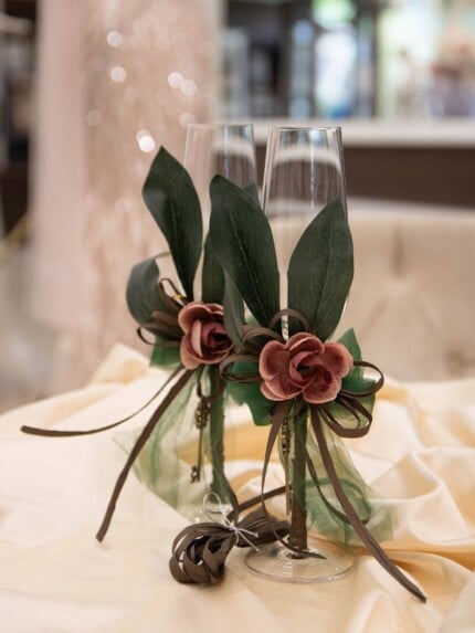 ритуални чаши за сватба с украса
