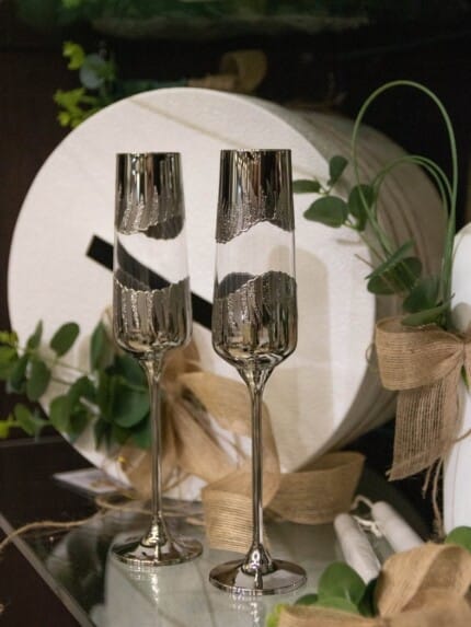 метализирани кристални чаши за сватбен ритуал