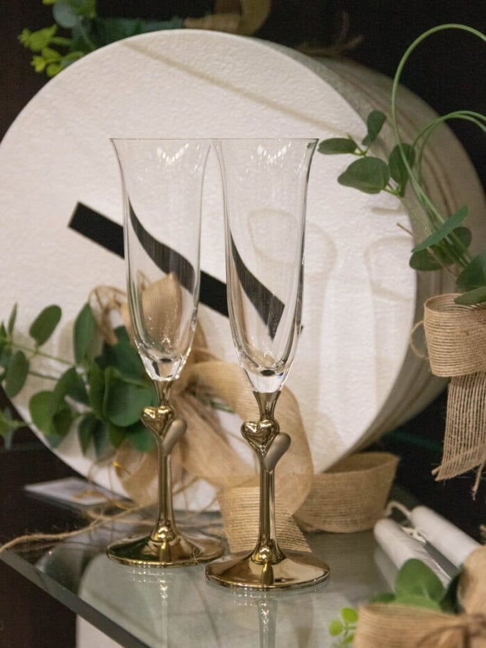 кристални сватбени чаши