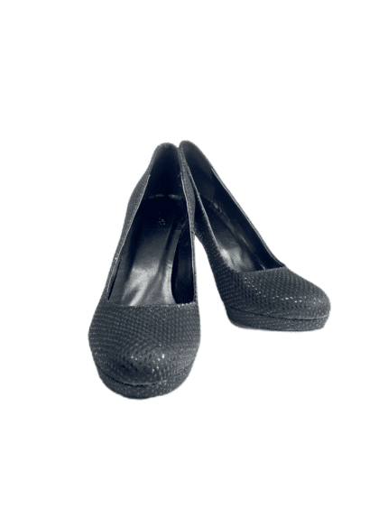 Елегантни дамски обувки официални в черно, фино блояскави, идеални за всякакви абутуриентски бал, за сватба, за вечер