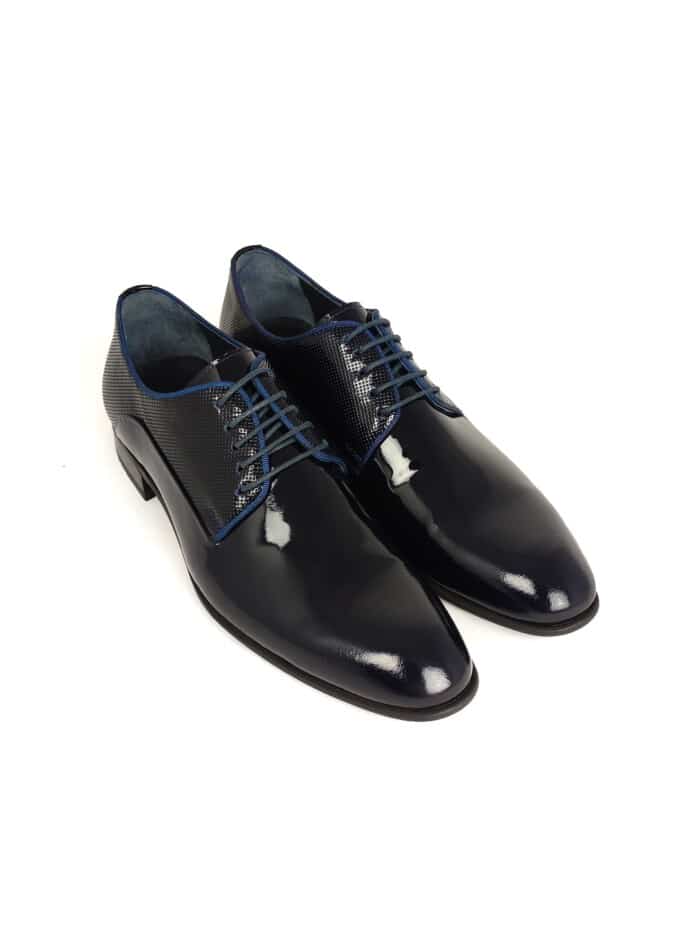 Сватбени мъжки обувки М1519-02 син лак